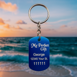 Personalisierte Dog Tags – Blau Eloxiertes Aluminium mit Gravur