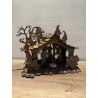 Mystisches Hexenhaus – Holz-Teelichthalter mit Halloween-Szene