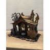 Mystisches Hexenhaus – Holz-Teelichthalter mit Halloween-Szene