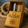 Compass Rose Whiskey Set – Maritime Holzbox mit personalisiertem Gravu